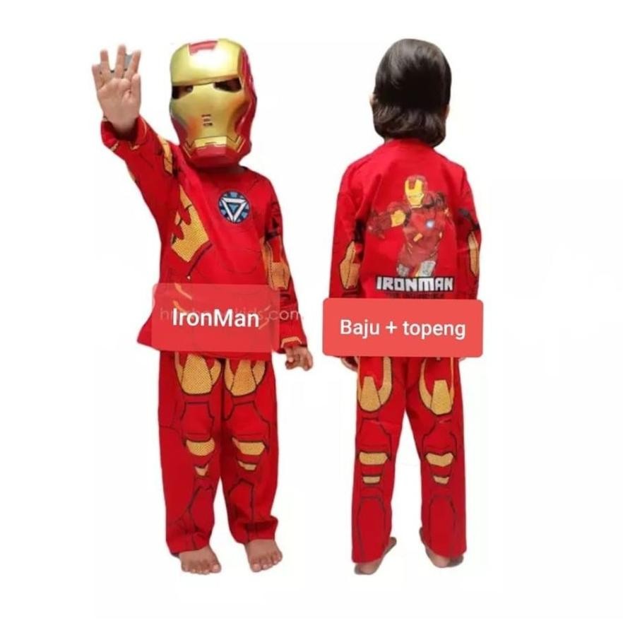 CR - Kostum Ironman - Baju Ironman - BAJU KOSTUM IRONMAN - PIYAMA IRONMAN - BAJU TIDUR IRONMAN TERLA