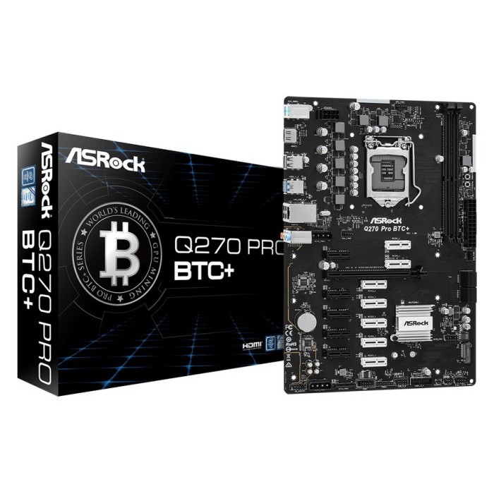 MAINBOARD MINING ASROCK Q270 PRO BTC+ 13 SLOT PCIE NEW 