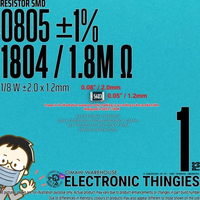 Update (20) 1804 RESISTOR 0805 1/8W 1% 1.8M 1M8 OHM thingie43 Segera Beli