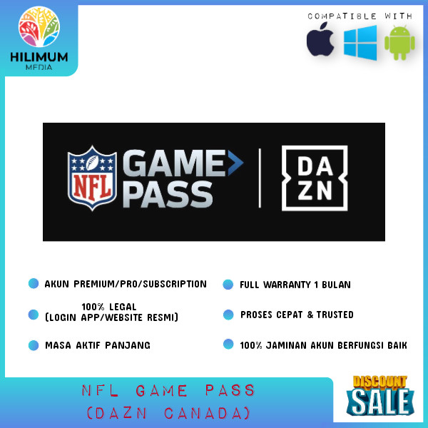 NFL GAME PASS (DAZN CANADA) Akun / account PREMIUM Original Termurah |FULL 1MONTH WARRANTY|