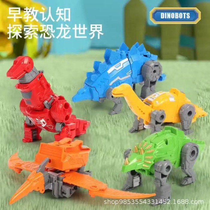 Licy Mainan Anak Robot 5 In 1 Transformer Dinobot Prime Edition Dinosaur Dino