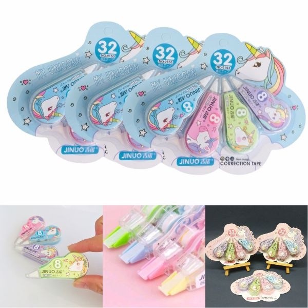 

Sms Correction Tape Karakter 4 In 1 Penghapus Pulpen Roll Isi 4Pcs Karakter Lucu Unicorn Penghapus