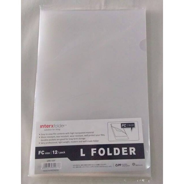 

Map L Plastik Inter X Folder Bening (1 pack isi 12pcs)
