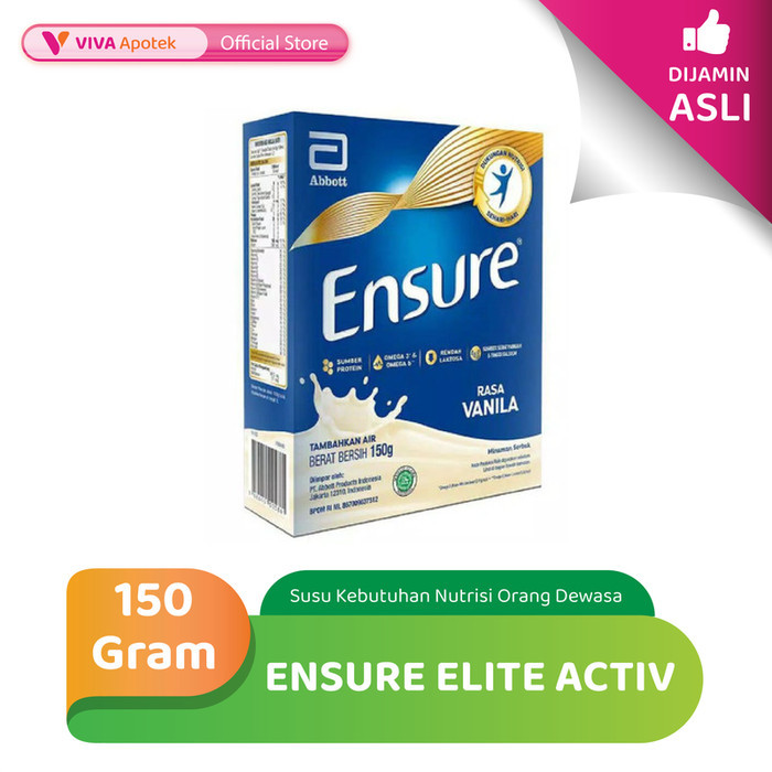 Ensure Gold Vanila Susu Nutrisi Dewasa Rendah Lactosa (150 Gram)