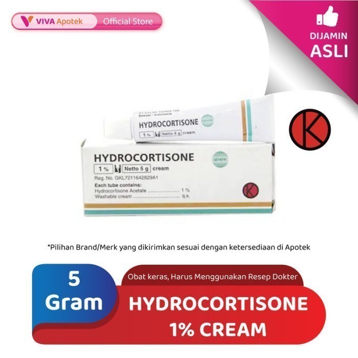 Hydrocortisone 1% Cream / Radang Kulit / Alergi / Ruam (5 Gram)