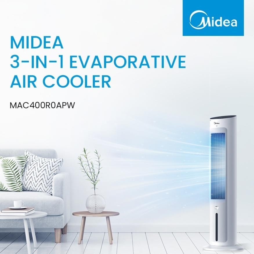 Midea MAC-400R0APW Tower Fan Air Cooler 4 Liter . Baru & Bergaransi