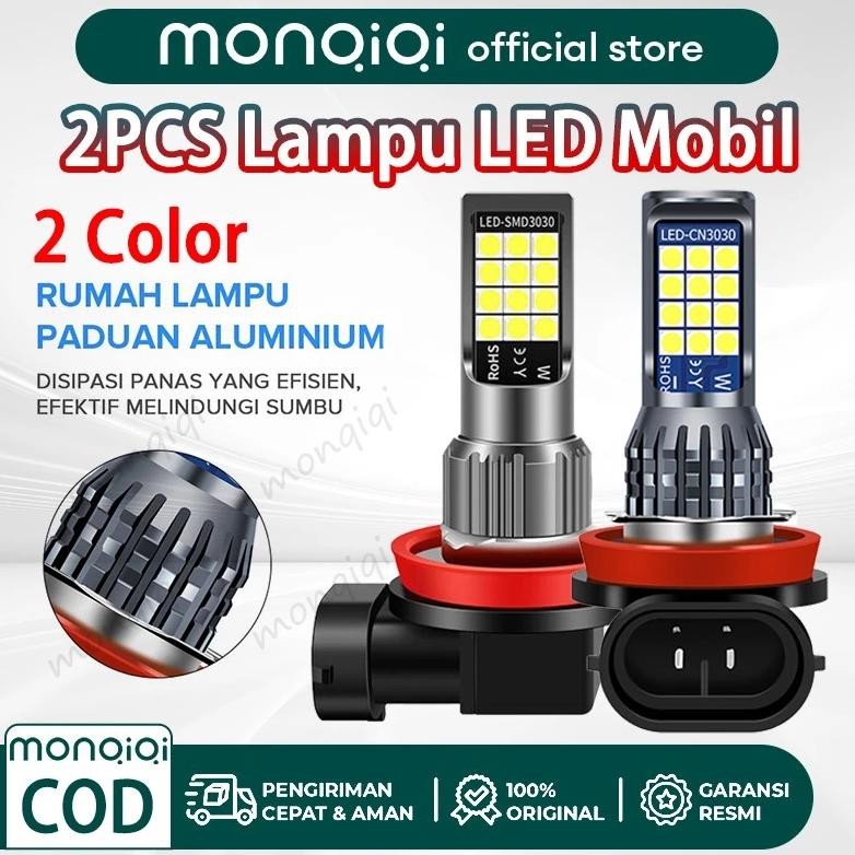 Murah Monqiqi 2Pcs Lampu Led Mobil H4 Super Terang Lampu Led Putih H11 Two Color 24Smd Untuk Headlig