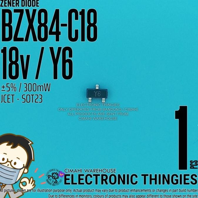 Baru (8) BZX84-C18 SOT23 JCET ZENER Y6 18V 5% DIODE DIODA SMD thingie43