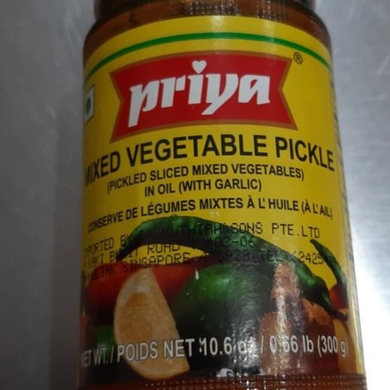 

Produk Terbaik] MIXED VEGETABLE PICKLE (With garlic) PRIYA 300G / Acar Campuran Sayuran