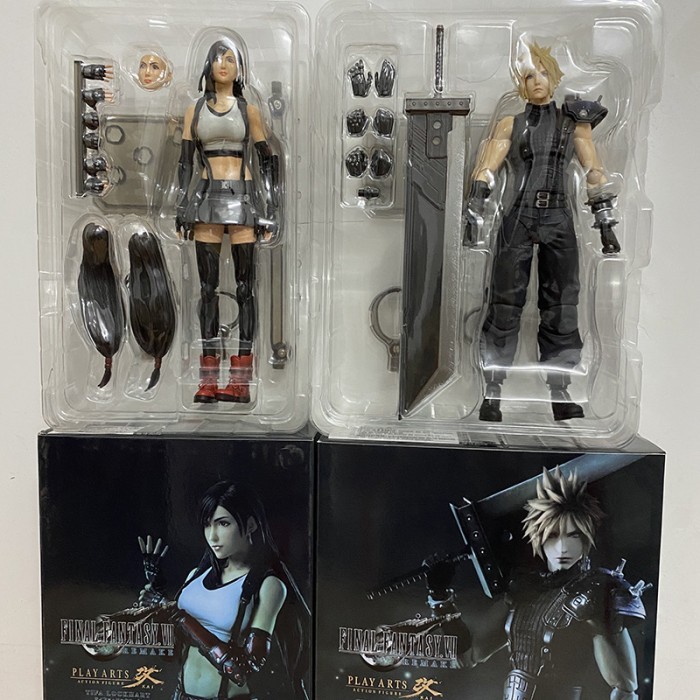 Play Arts Final Fantasy Vii Cloud Strife Tifa Lockhart Action Figure