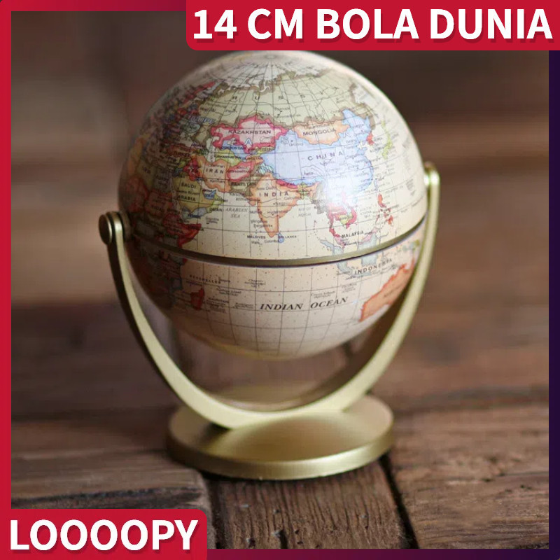 

LOOOOPY 14 cm Emas Peta Dunia Dunia 360 Berputar Dengan Berdiri Sekolah Geografi Perlengkapan