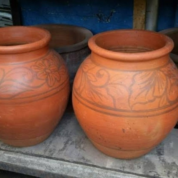 Han (Mj)Gentong Besar Tanah Liat Gerabah