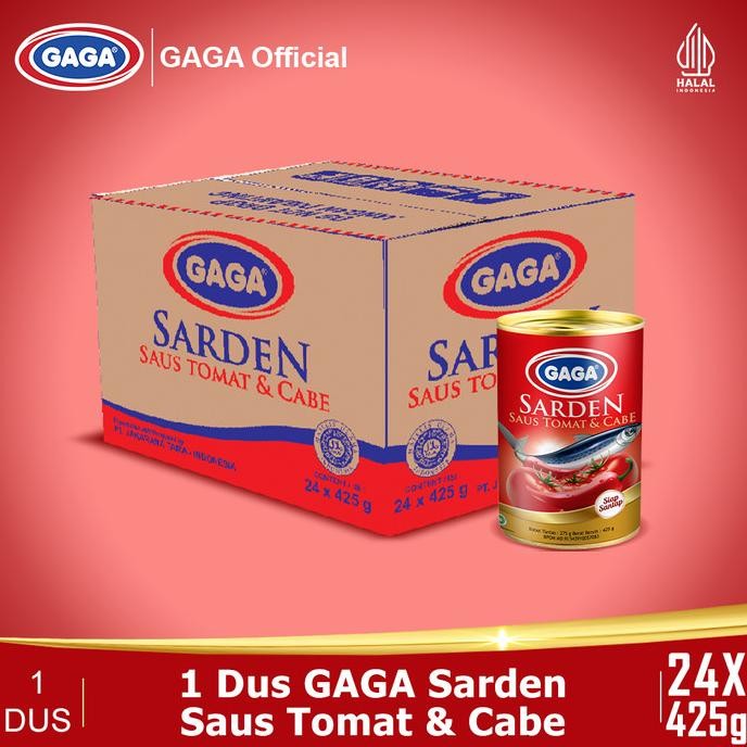 

GAGA Sarden Saus Tomat 425g (1 dus = 24 pcs Harga Grosir)