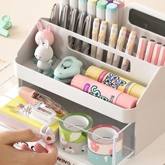 

Tempat Sil Desk Organizer Holder Rak Meja Rak Alat Tulis Atk