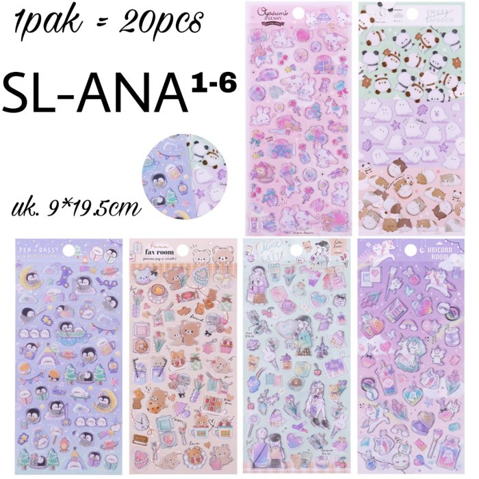 

Super Murah! Sticker Unicorn Bunny Panda Penguin Glitter Stiker Timbul 3d Low Price