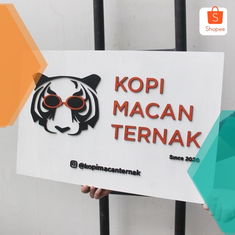 Promo Papan Logo Bazaar 40x60 | Papan Kayu Bazaar | Logo Sign Kayu Keren