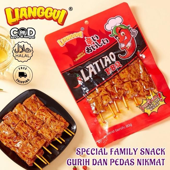 

Halal Lianggui Latiao Sate Pedas Spicy Flavour & Barbeque Flavour | Cemilan Viral Latiao Original Import China