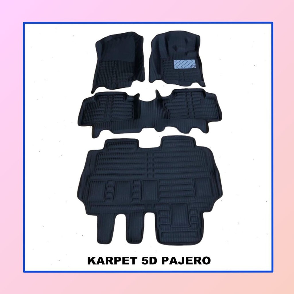 Karpet Mobil 5D / 5D Car Mats Mitsubishi Pajero Motif Carbon