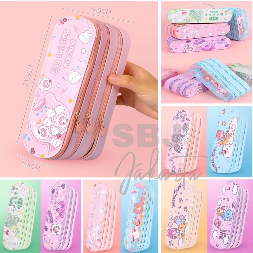 

OKK-1520 Tempat Pensil Kotak Pensil 3 Layer Korean Style Pensil Case SBJ-PC3L Original