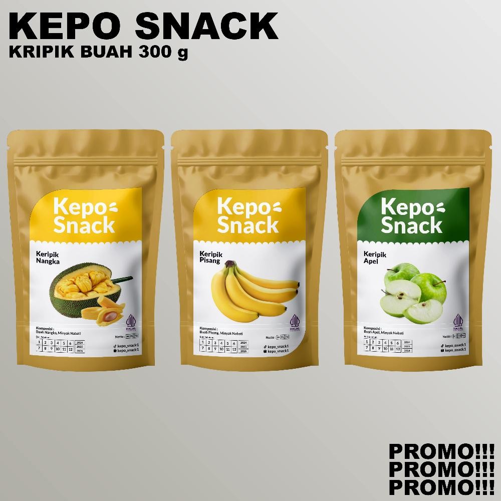

New KEPO SNACK - 300 Gram Dapat 3 Pcs Keripik Buah PAKET HEMAT Viral