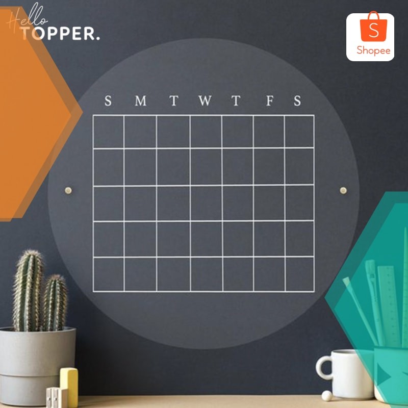 

Grosir Acrylic Planner Round | Planner Akrilik | Schedule Board Bulat - 40cm Keren