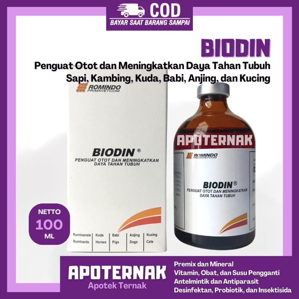 Berkualitas Biodin Injeksi Atp 100Ml - Penguat Otot Stamina Dan Daya Tahan Tubuh Hewan Sapi Kambing 