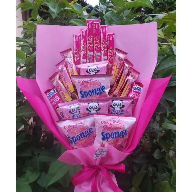 

asd-86 (S) Buket PINK/paket/bingkisan Snack Ulang Tahun/Ultah/ Wisuda/Kado/Hadiah/ ANNIVERSARY / CEWE Murah