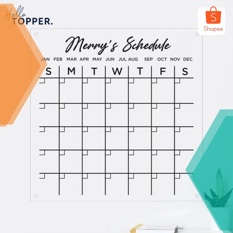 

Grosir Custom Daily Planner Akrilik | Wall Planner | Schedule Board - 30x30 Elegan