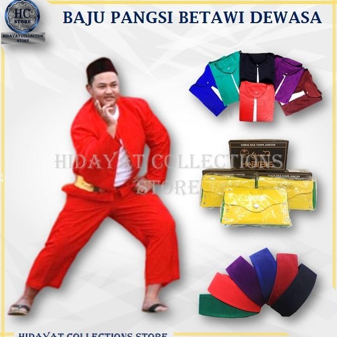 Baju Pangsi Betawi Dewasa Setelan Pangsi Dewasa Baju Pangsi Merah