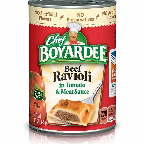 

Chef Boyarde Beef Ravioli In Tomato & Meat Sauce 15Oz