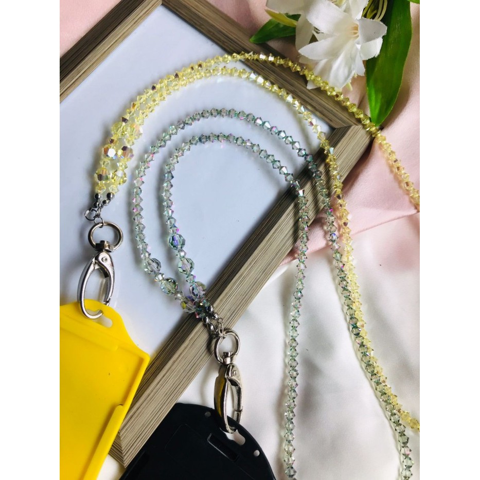 

Terbaru!!! Lanyard Kalung Strap Tali ID Card Name Tag Mewah Kristal Swarovski