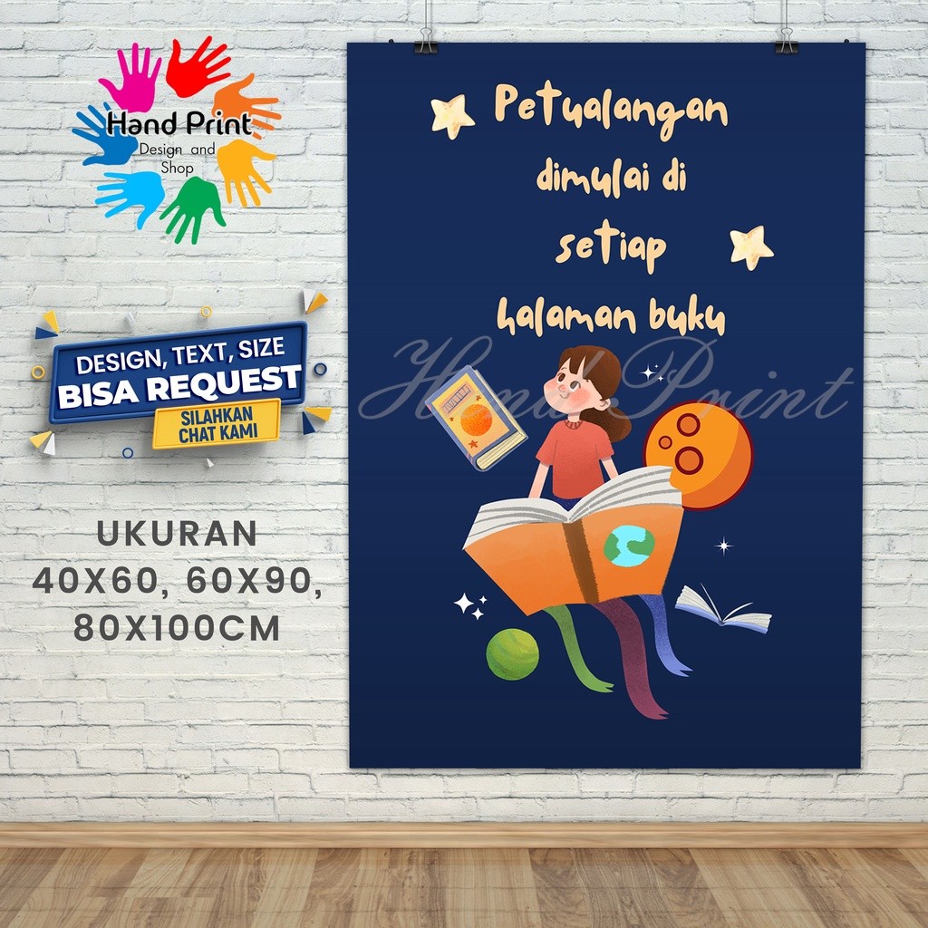 Spanduk Banner MMT Ayo Membaca Pojok Baca Pendidikan Motivasi Anak Buku Perbustakaan B