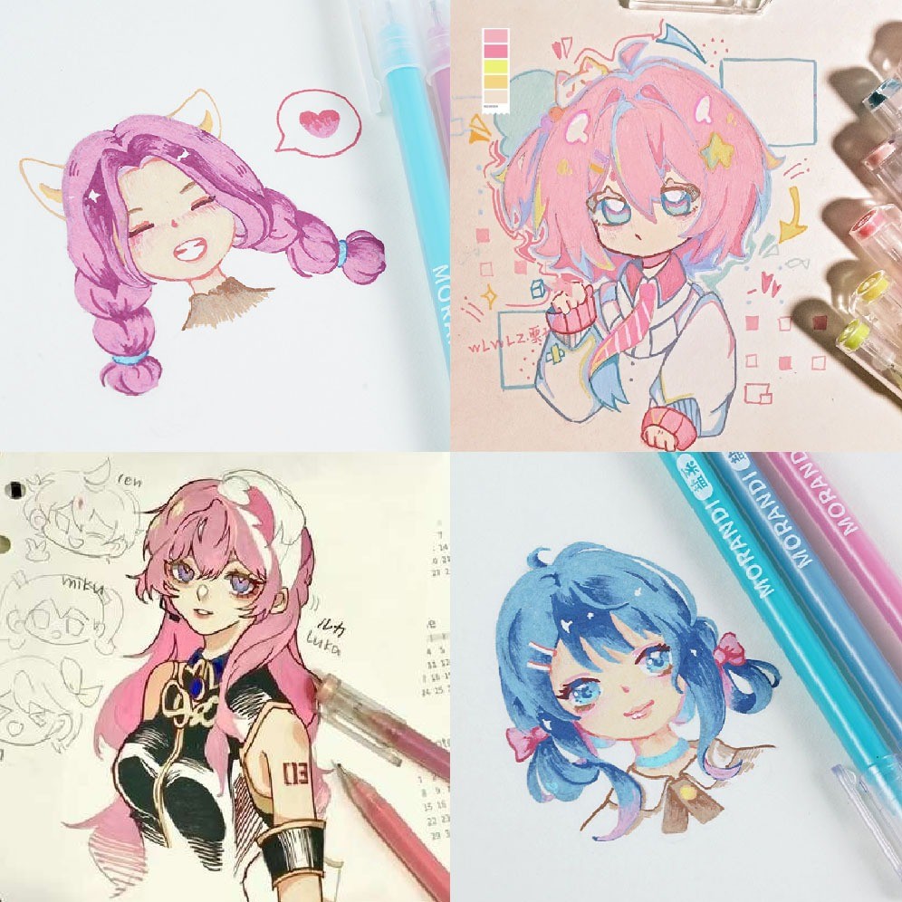 

Winzige 9 Colors Gel Pen Set Drawing Pulpen Warna Warni Lucu Aesthetic Morandi Pastel Retro Color