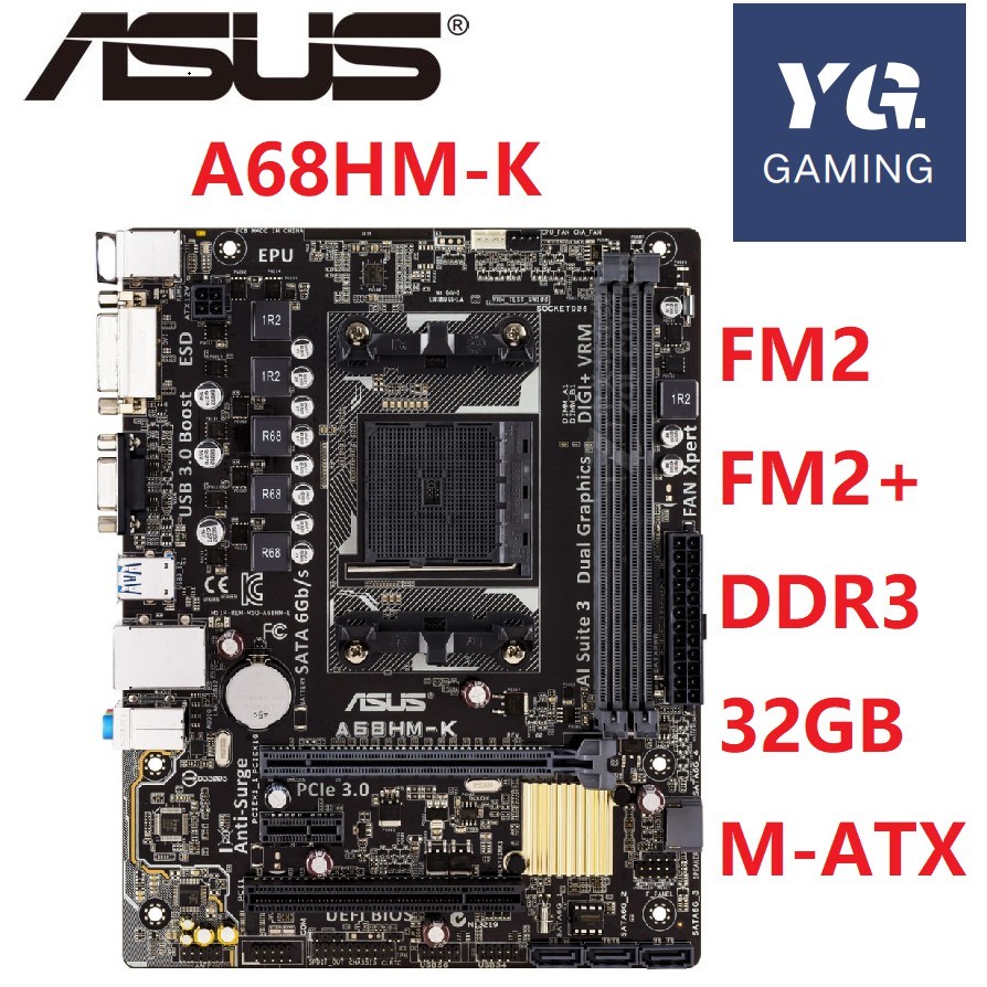 Asus A68HM-K Desktop A68hm Motherboard AMD Socket FM2/FM2+ Mendukung A8 7680 7650K 860K Motherboard 