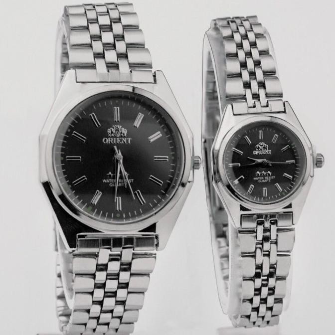 Jam Tangan Rantai Pasangan Orien Pria Wanita Jam Tangan Couple Strap Rantai Kekinian Dan Trendy