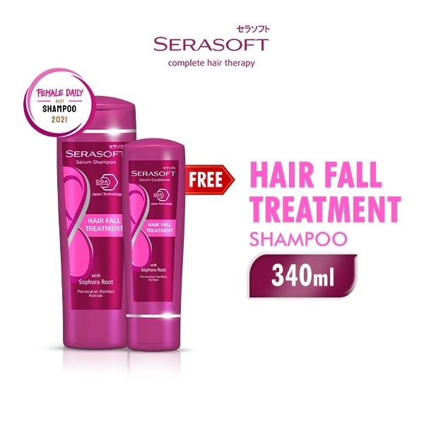 [Buy 1 Get 1]  Shampoo Serasoft Hairfall Treatment 340ml - Free Serasoft Cond Hairfall Btl 170ml