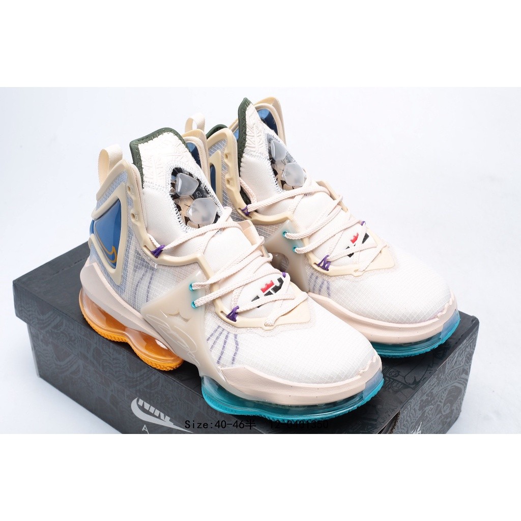 Stok Tersedia Lebron 19 Lebron James Sepatu Basket Olahraga High-Top Pria Dalam dan Luar Ruangan War