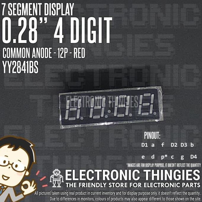Update SEVEN SEGMENT 0.28" 4BIT CA RED COMMON ANODE 7 SEGMEN thingie43 Ayo Beli