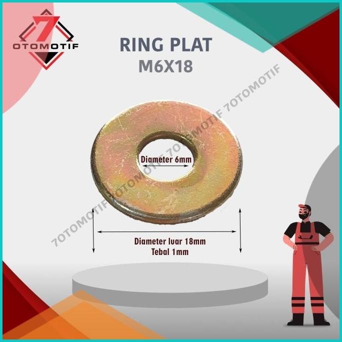 Ring Plat M6 Lebar Kuning 8JVLZ4 perkakas