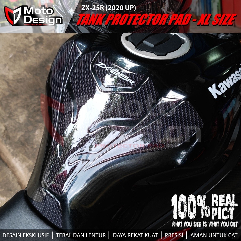Bantalan Pelindung Karbon Timbul Stiker Tankpad ZX25R XL Xtra Besar |0474BAB8|