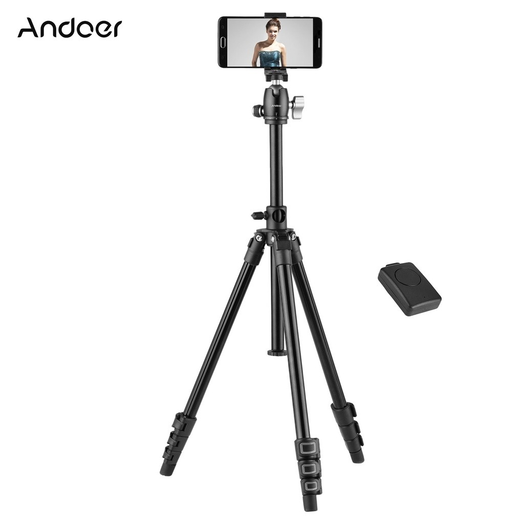 Andoer Q160H Tripod Kamera Portabel Tripod Perjalanan Profesional Dudukan Horizontal dengan Panorama
