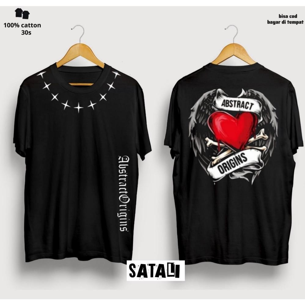 Viral Kaos Angel Sayap Love Hati Kaos Tulisan Di Leher Kaos Motif Hati Kaos Abstreact Origins Hati K