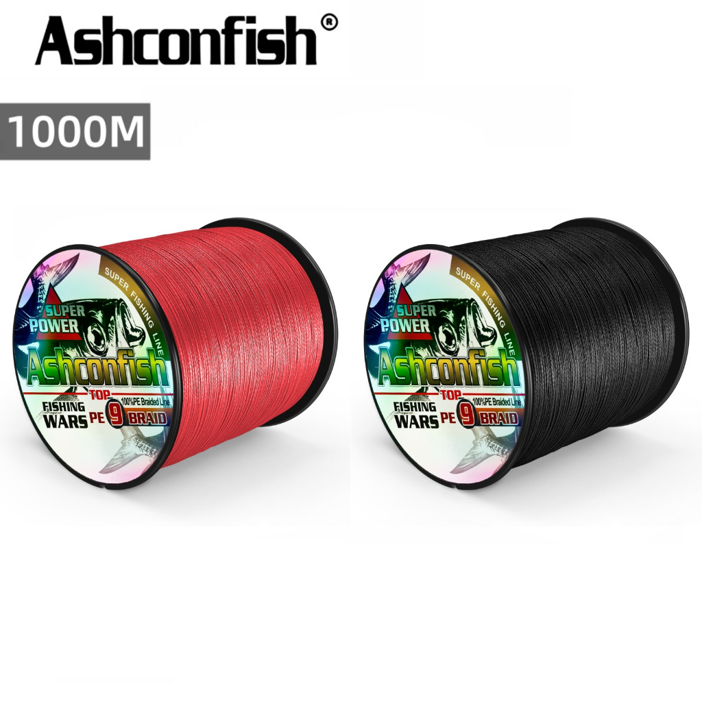 Ashconfish 9 Helai 1000M Senar Pancing Kepang X9 Senar PE Pamansing Linya Merah Hitam |5131A97B|