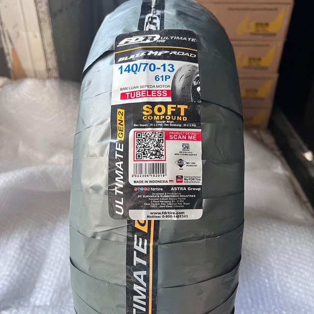 Ban Luar Fdr Blaze Mp Road Ultimate Gen 2 140/70-13 Tubeless FDR