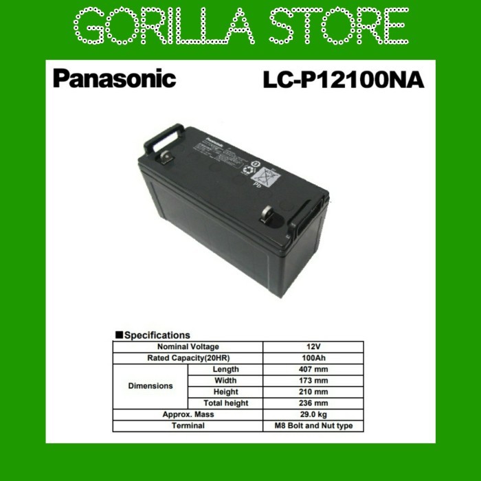 Baterai Aki Panasonic LC-P12100NA 12V 100AH