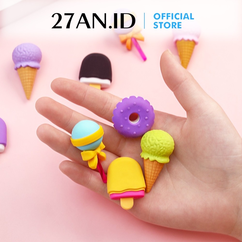 

( 27AN.ID ) Penghapus Pensil H511 Penghapus Set 4 In 1 Model Cute Penghapus Lucu Eraser Ice Cream
