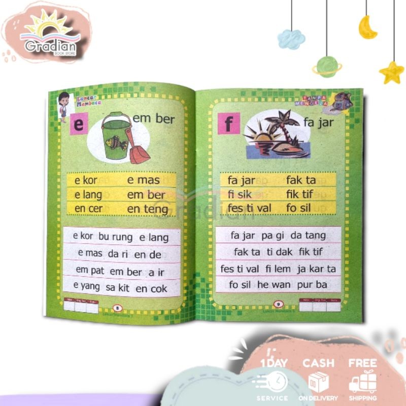 

Lancar Membaca Tanpa Mengeja Full Color (Jilid 1-6) - Buku Anak Sekolah TK PAUD Murah - PAH