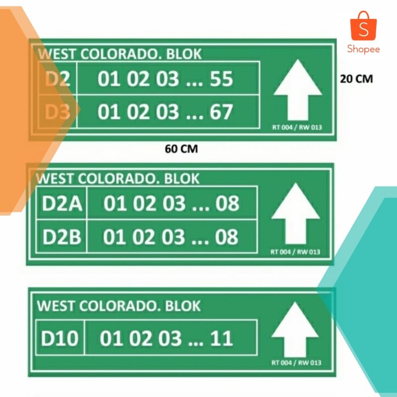 

Murah Rambu Nama Jalan. Rambu Tulisan Tambahan Dibawah Rambu Utama. 60x20cm. Bahan 3M Egp Keren