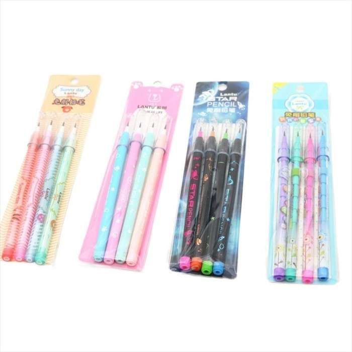 

Vee Willis1 Pensil 4Pcs/Set Perlengkapan Sekolah Pulpen Menulis Alat Tulis