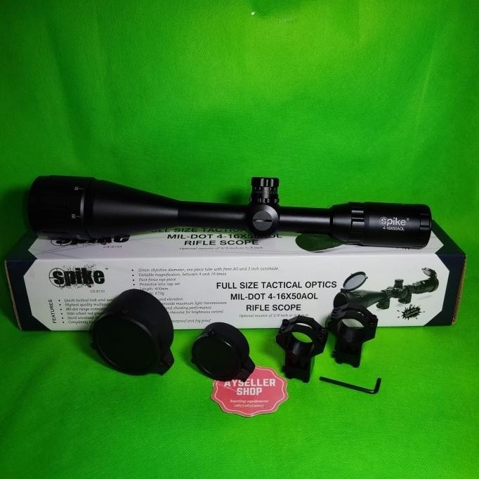 teleskop spike 4-16x50 aol murah telescope senapan murah mildot